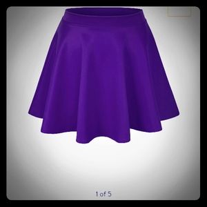 Short purple skater skirt